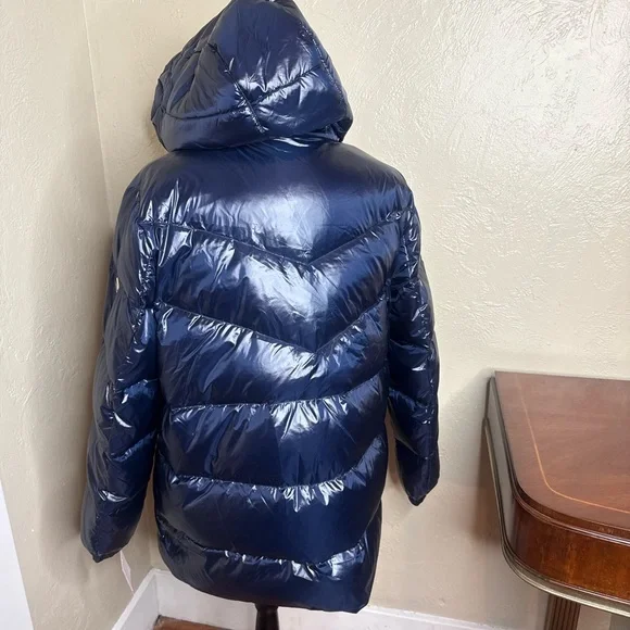 ❤️Kate Spade NWT Glossy Blue Puffer Coat.Size XL.